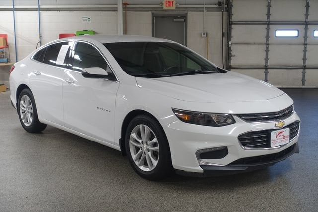 2018 Chevrolet Malibu LT in Summit White — front three-quarter view