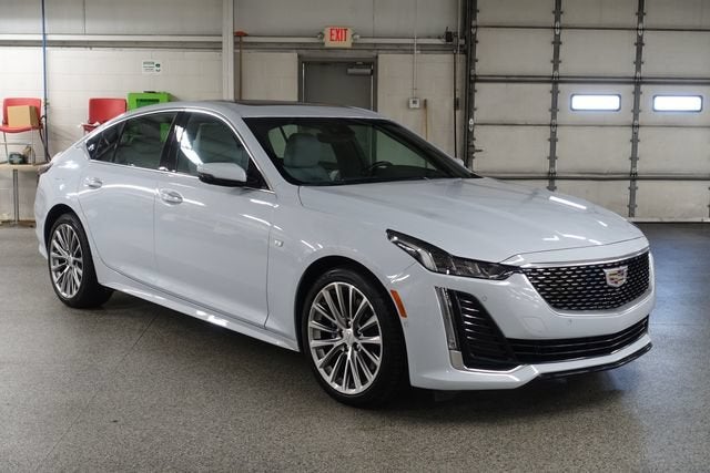 2022 Cadillac CT5 Premium Luxury in Diamond Sky Metallic — front three-quarter view