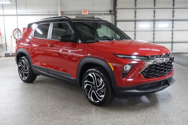 2026 Chevrolet Trailblazer RS in Apex Red — front three-quarter view